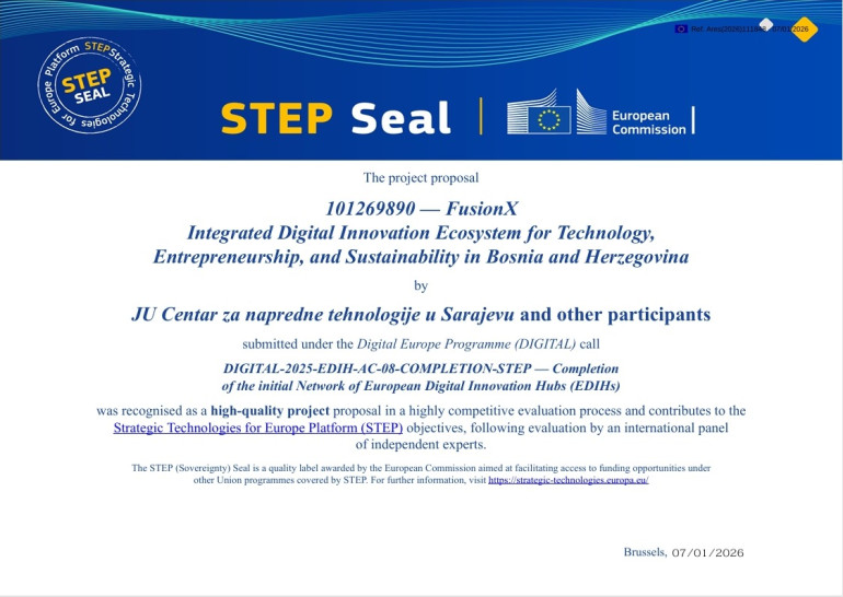 Konzorcij FusionX dobio STEP Seal priznanje